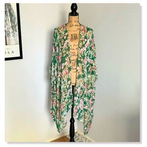 EE:Some Chiffon Overpiece Kimono Openfront Duster Coverup Sz One Size
